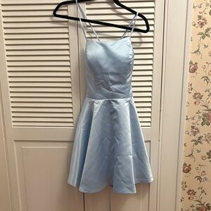 Chic Light Blue Strappy Dress